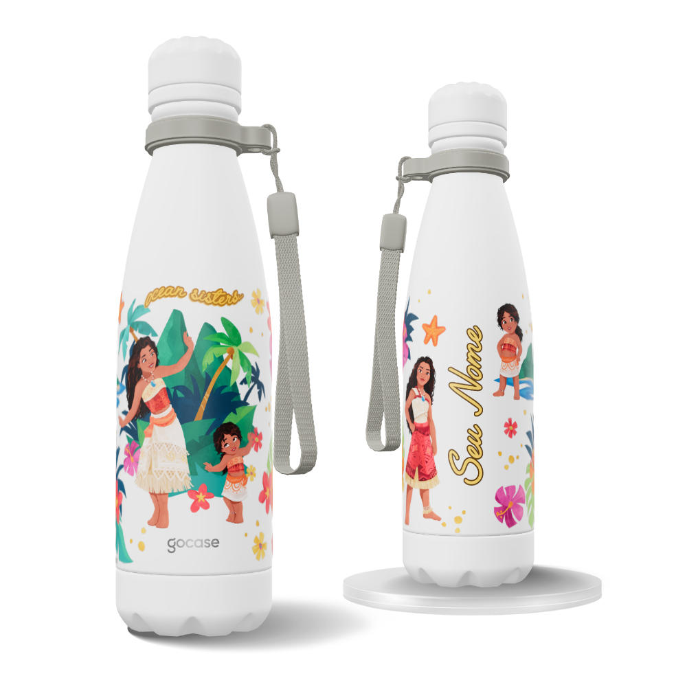Garrafa Térmica Urban + Ebook - Moana 2 - Irmãs do Oceano