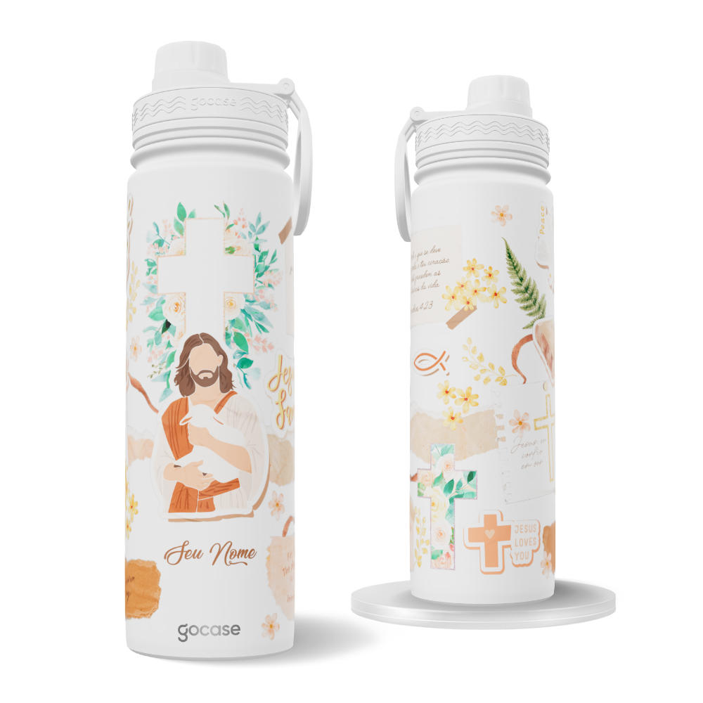 Garrafa Térmica Fresh + Ebook - Colagem Cristã