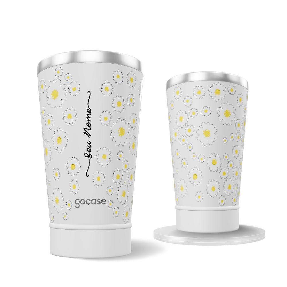 Copo Térmico Vibe - Margaridas Manuscrita