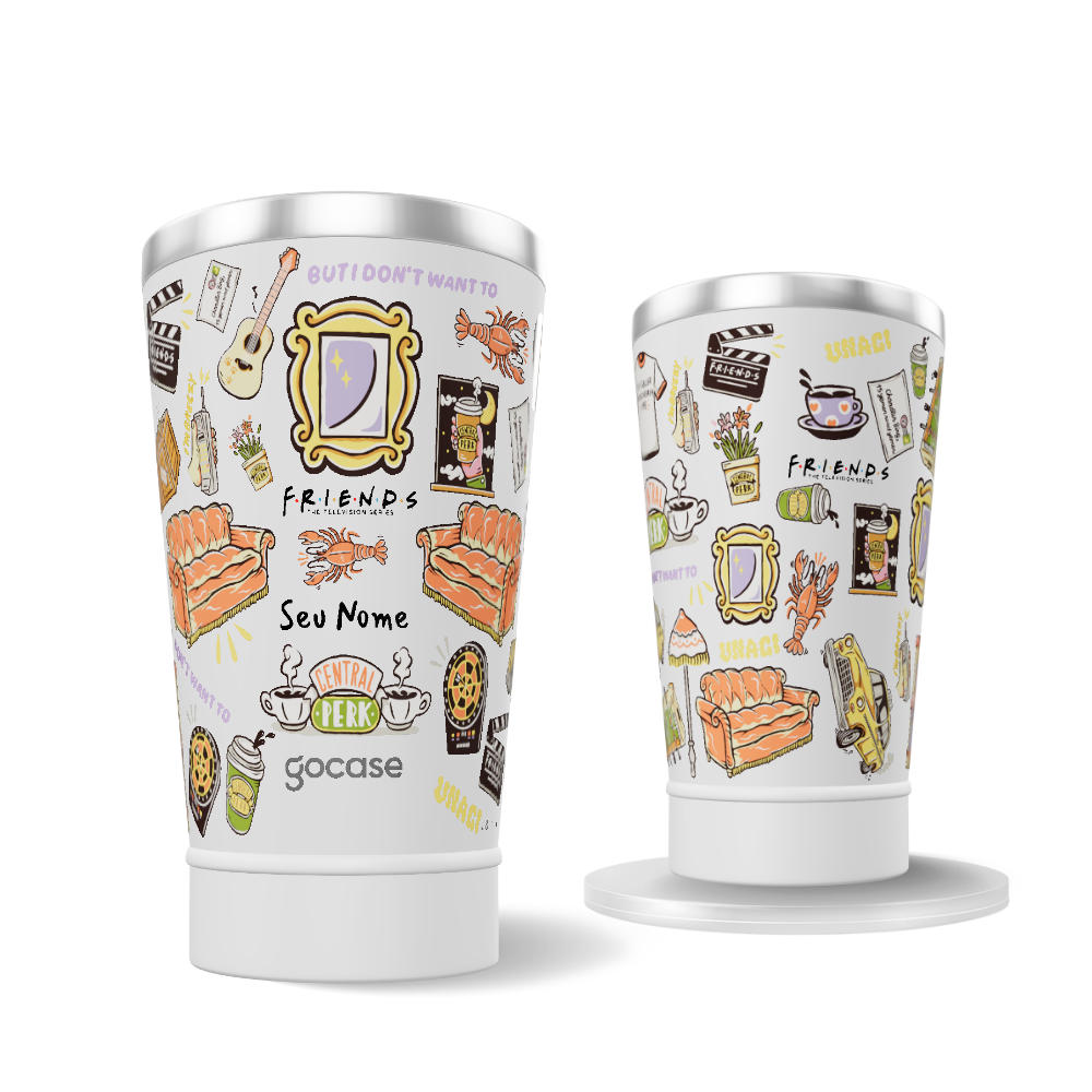 Copo Térmico + Ebook - Friends Pattern Old School