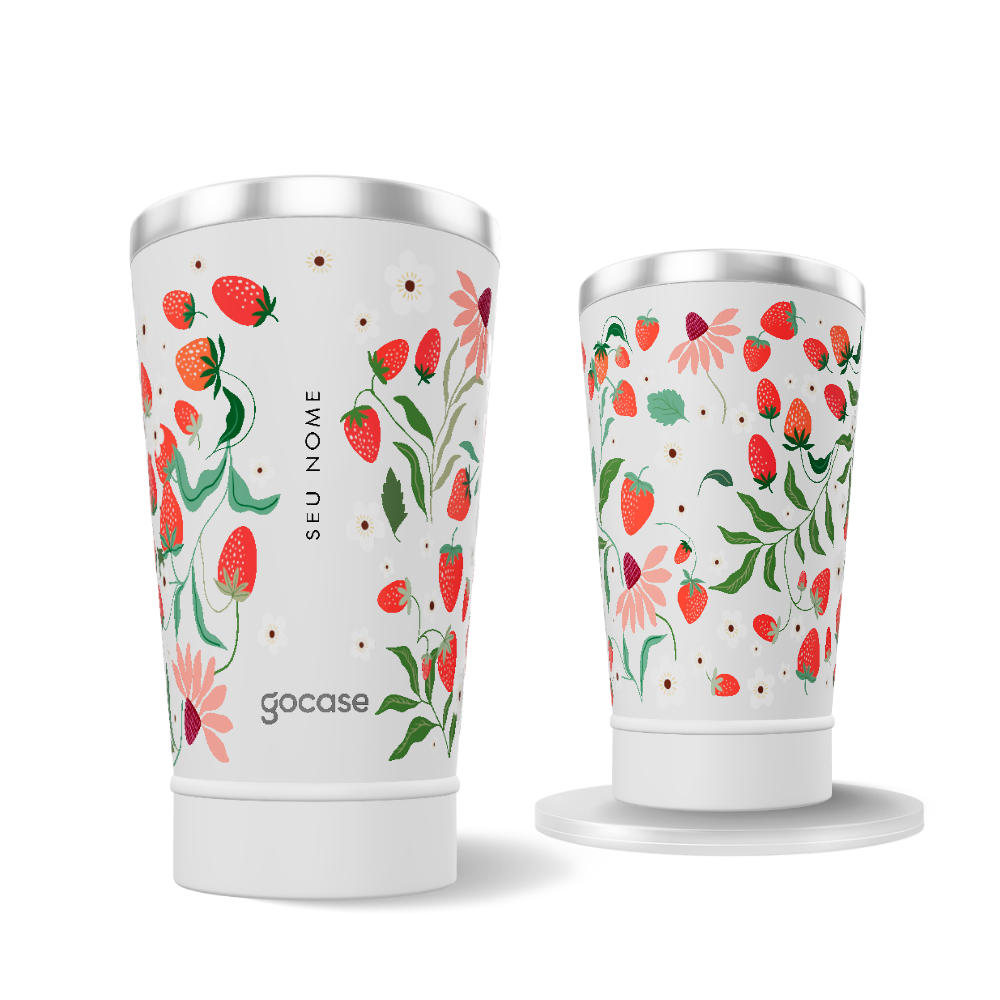 Copo Térmico + Ebook - Strawberry garden