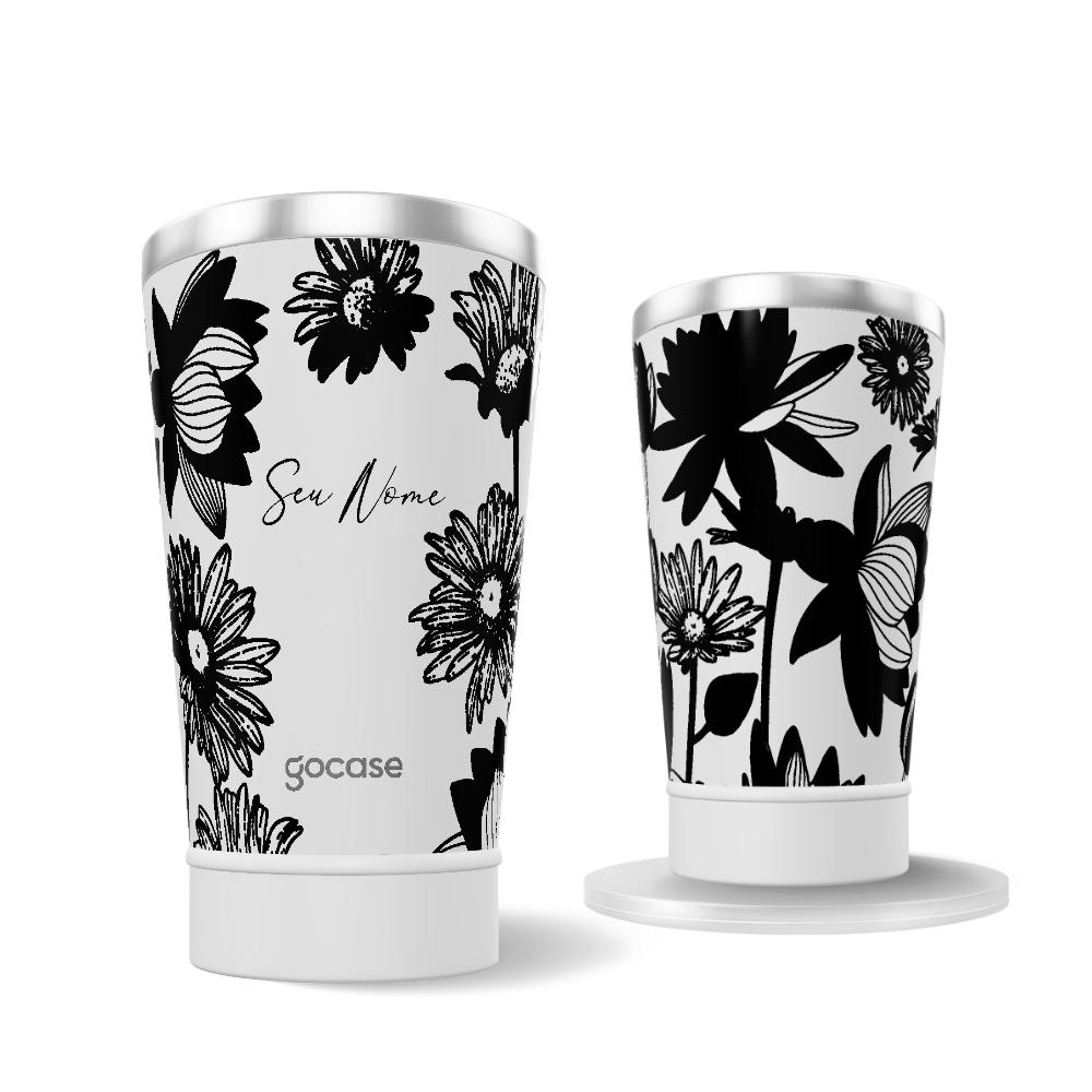 Copo Térmico Vibe - Lótus e Margaridas 360º