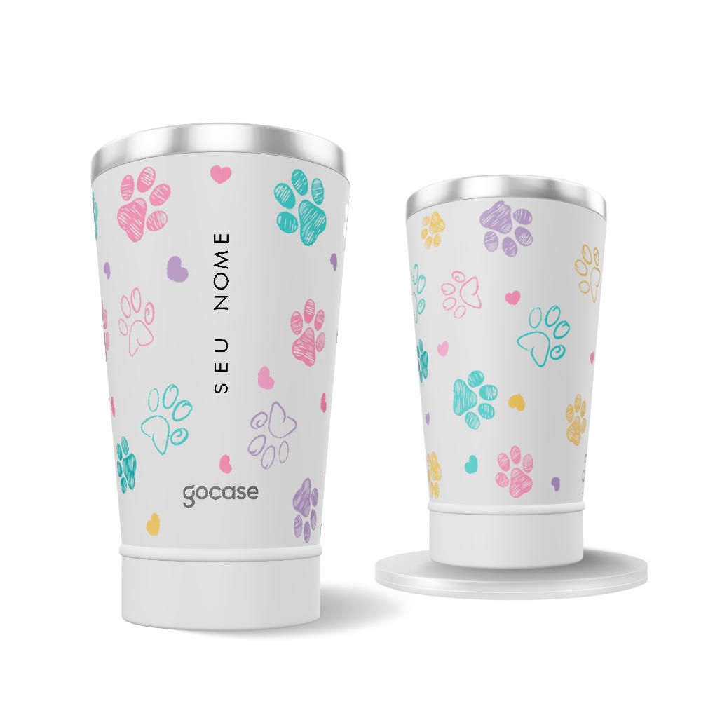 Copo Térmico Vibe - Patinhas Coloridas