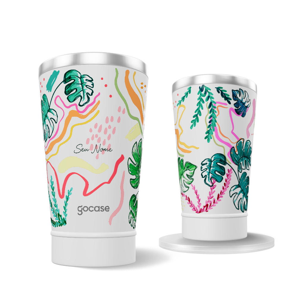 Copo Térmico Vibe - Rabiscos Folhagem