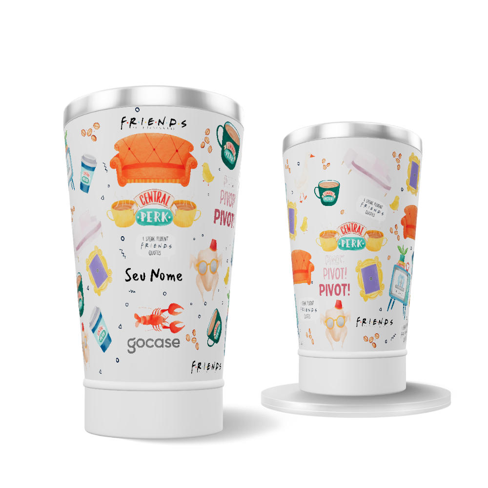 Copo Térmico + Ebook - Friends Pattern Central Perk