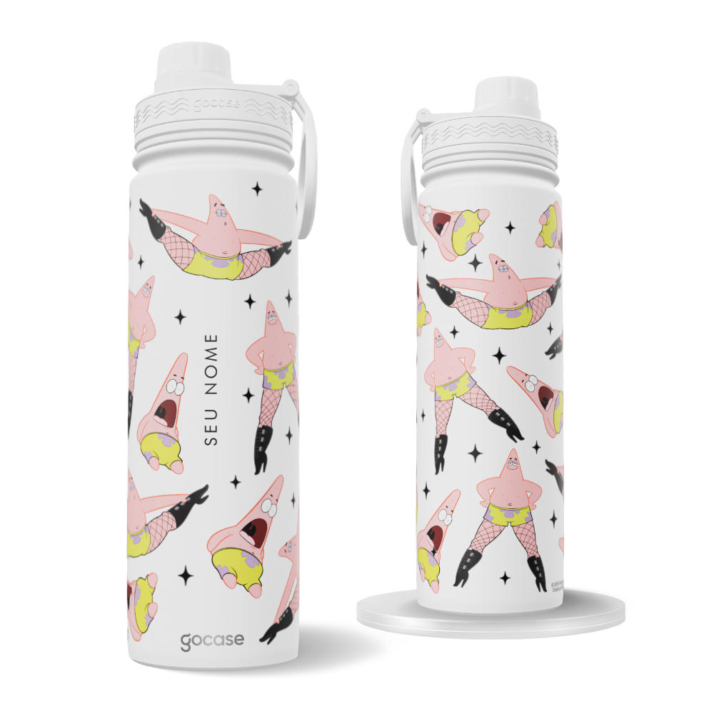 Garrafa Térmica Fresh + Ebook - Bob Esponja - Patrick de Bota