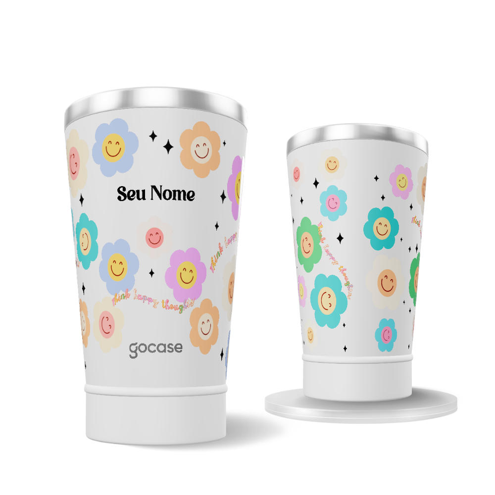 Copo Térmico + Ebook - Smile Flowers