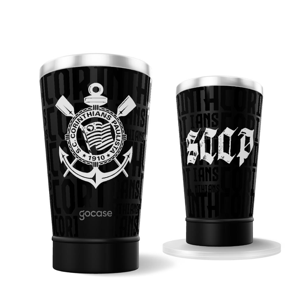 Copo Térmico Cerveja + Ebook - Corinthians - Grey Logo