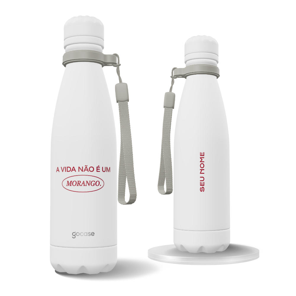 Garrafa Térmica Urban + Ebook - Frases A Vida Não é Um Morango