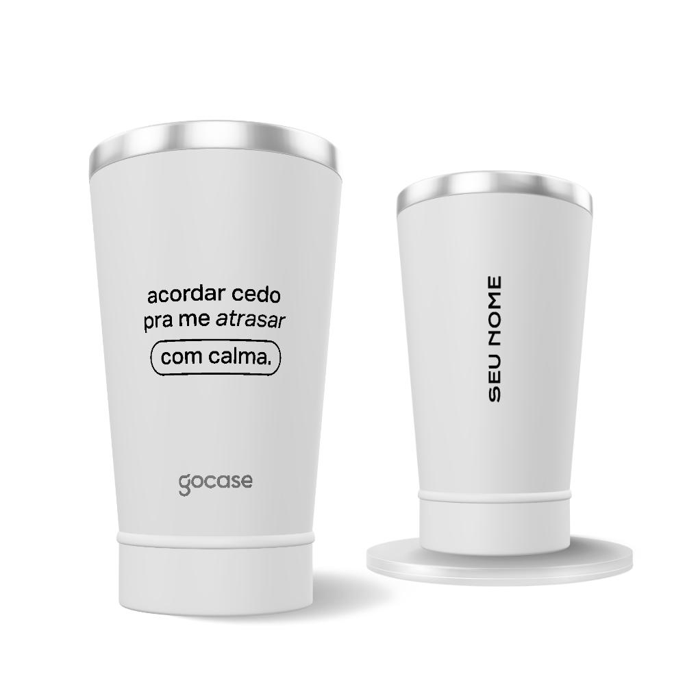 Copo Térmico + Ebook - Frases Acordar Cedo