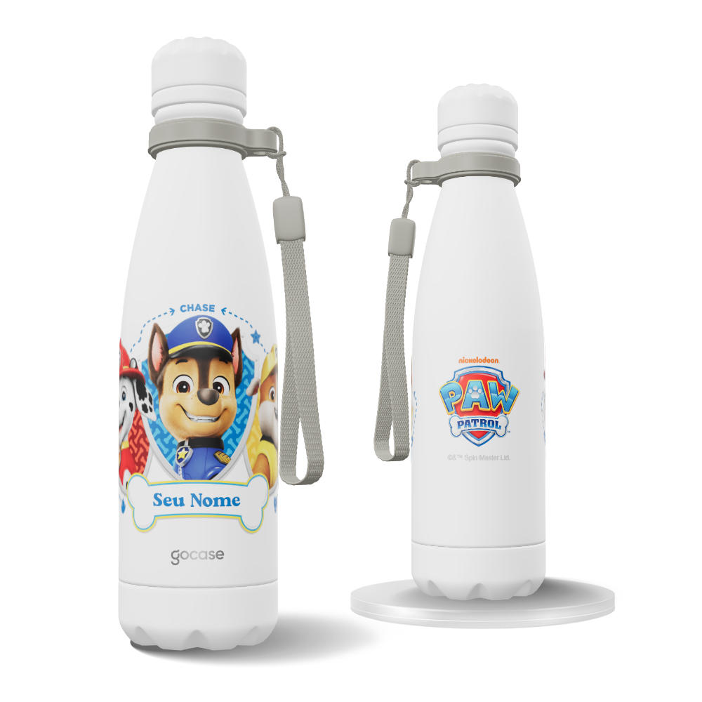 Garrafa Térmica Urban + Ebook - Patrulha Canina - Distintivos da Patrulha