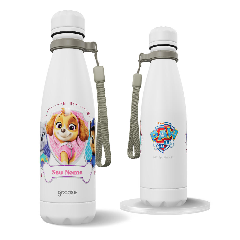 Garrafa Térmica Urban + Ebook - Patrulha Canina - Patrulha e Distintivos