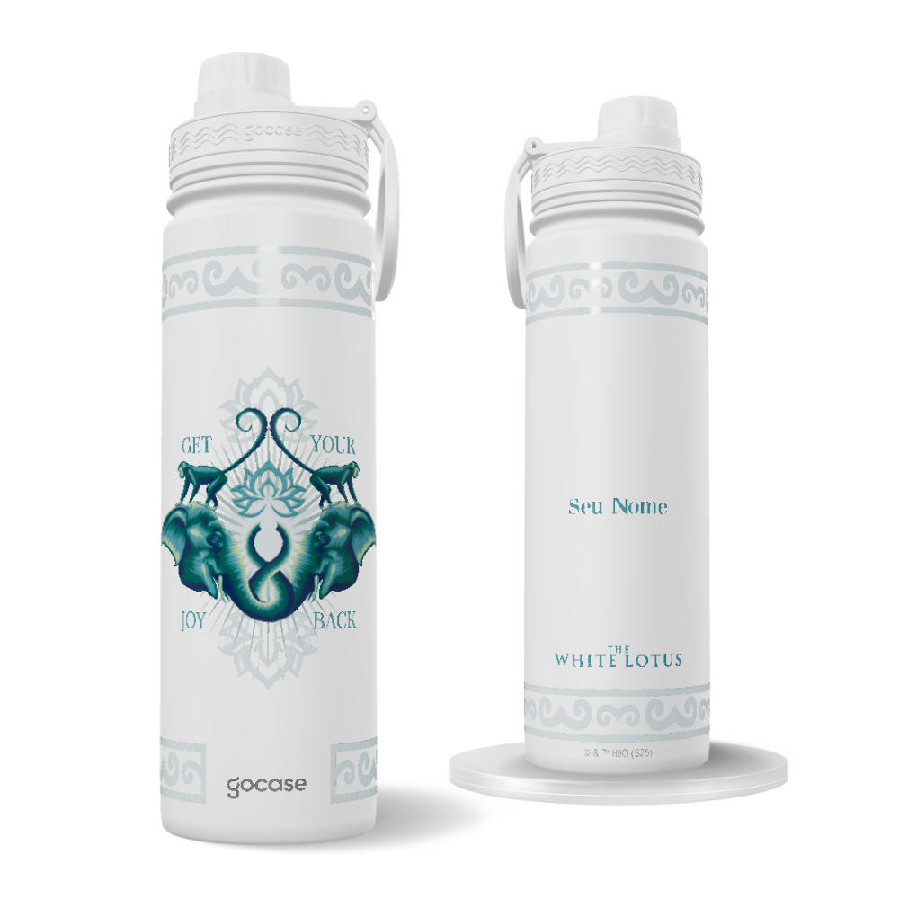 Garrafa Térmica Fresh + Ebook - The White Lotus - Animais e Arabescos