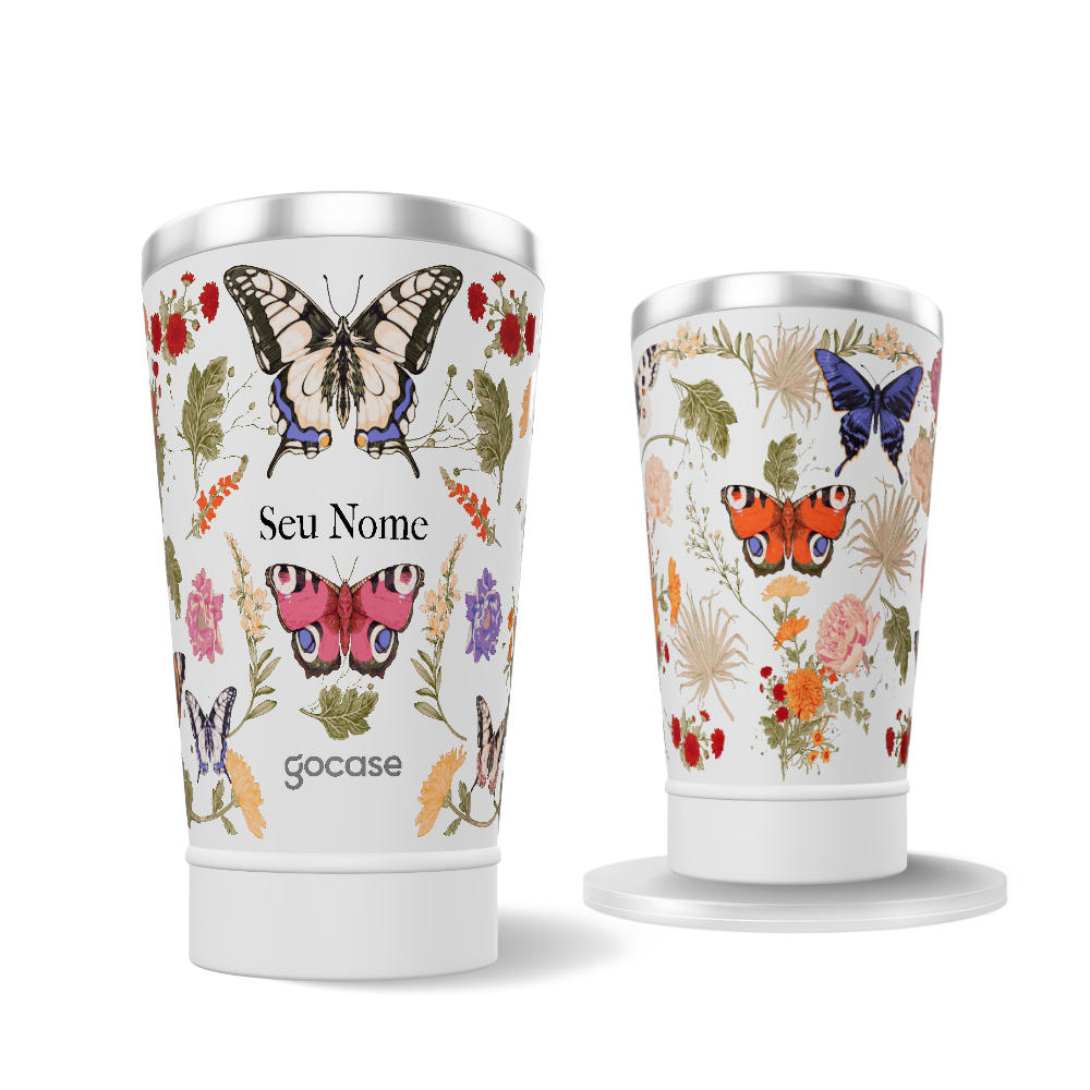 Copo Térmico + Ebook - Botânica com Borboletas