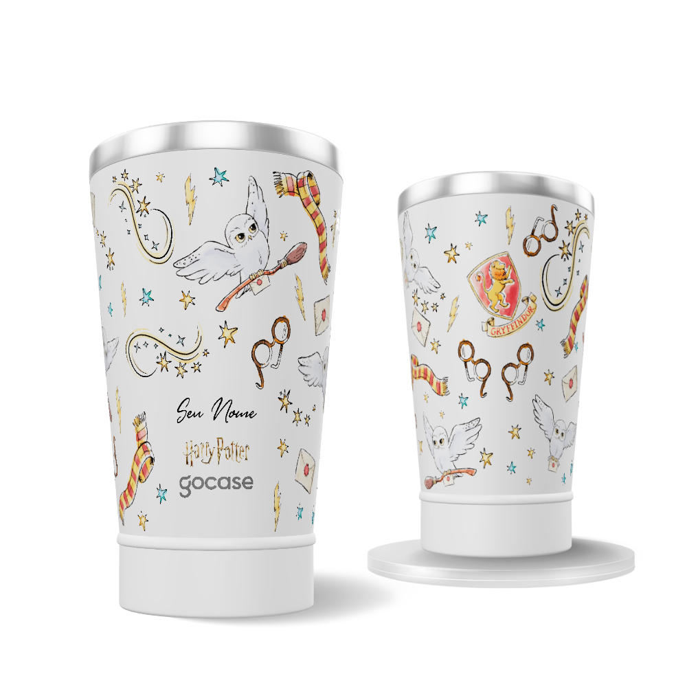 Copo Térmico + Ebook - Harry Potter - Itens Grifinória Clean