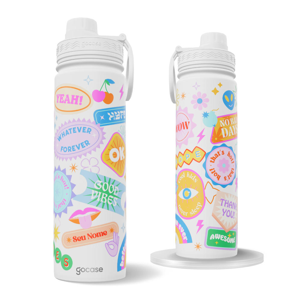 Garrafa Térmica Fresh + Ebook - Stickers Super Fun