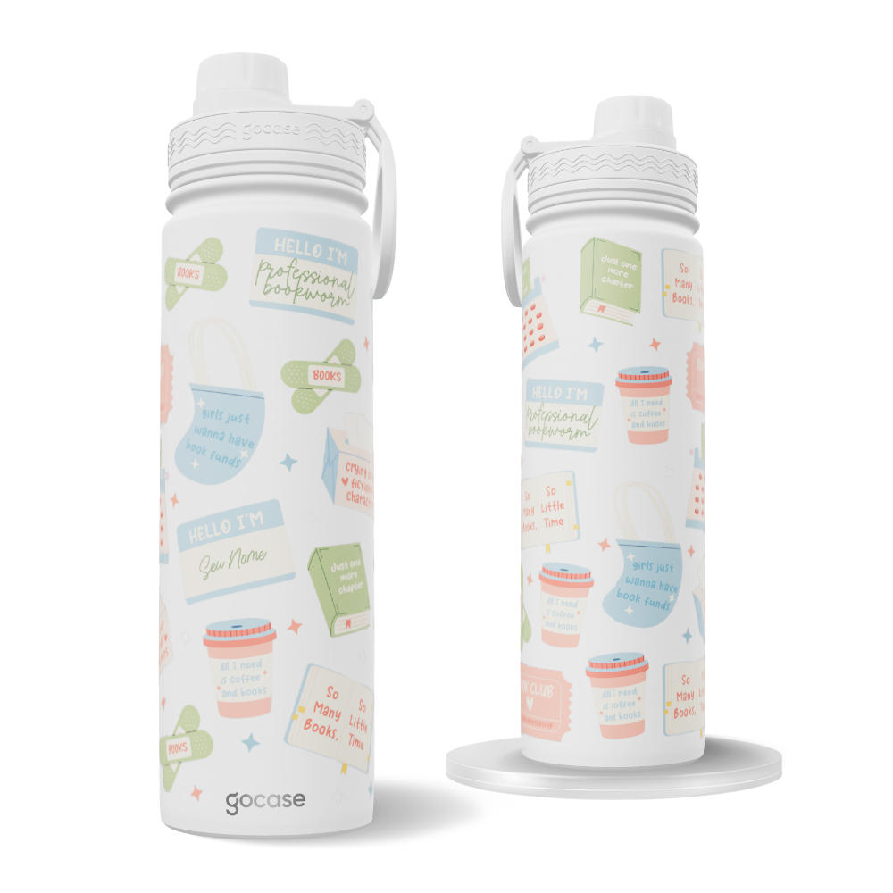 Garrafa Térmica Fresh + Ebook - Book Lover - Stickers