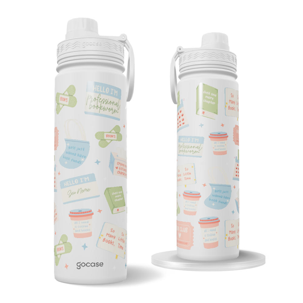 Garrafa Térmica Fresh + Ebook - Book Lover - Stickers