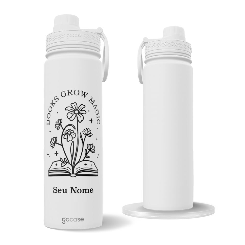 Garrafa Térmica Fresh + Ebook - Book Lover - Books Grow Magic