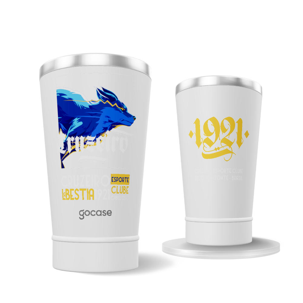  Copo Térmico Cerveja + Ebook - Cruzeiro - Graphic Fraktur