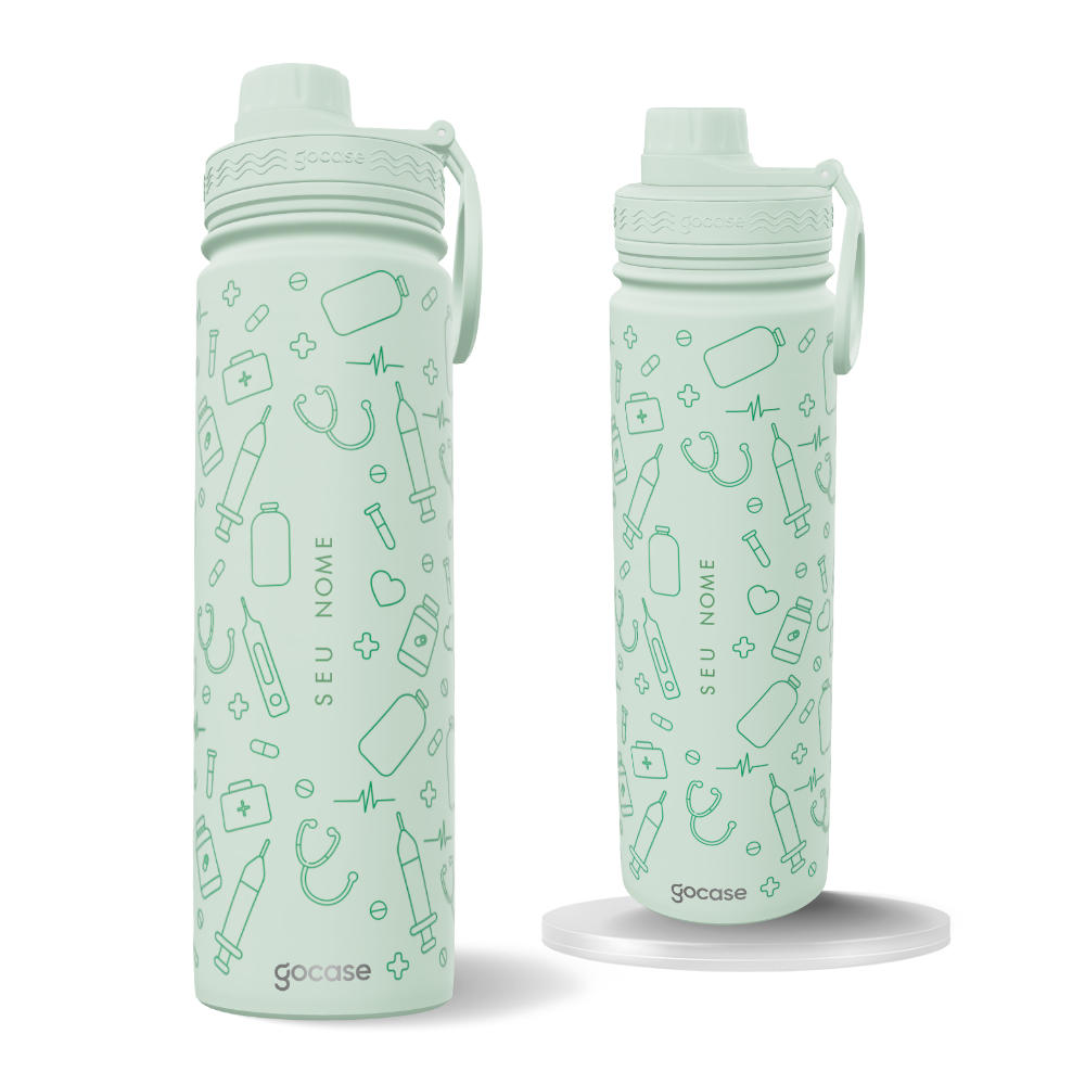 Garrafa Térmica Fresh Turquesa + Ebook - Medicina