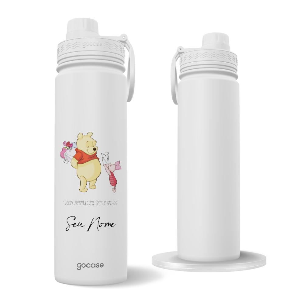 Garrafa Térmica Fresh + Ebook - Ursinho Pooh e Leitão
