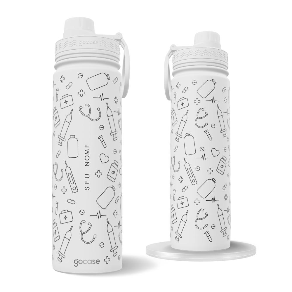 Garrafa Térmica Fresh Branca + Ebook - Medicina