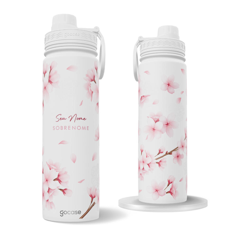 Garrafa Térmica Fresh + Ebook - Floral de Cerejeiras
