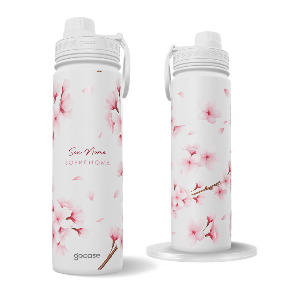 Garrafa Térmica Fresh + Ebook - Floral de Cerejeiras