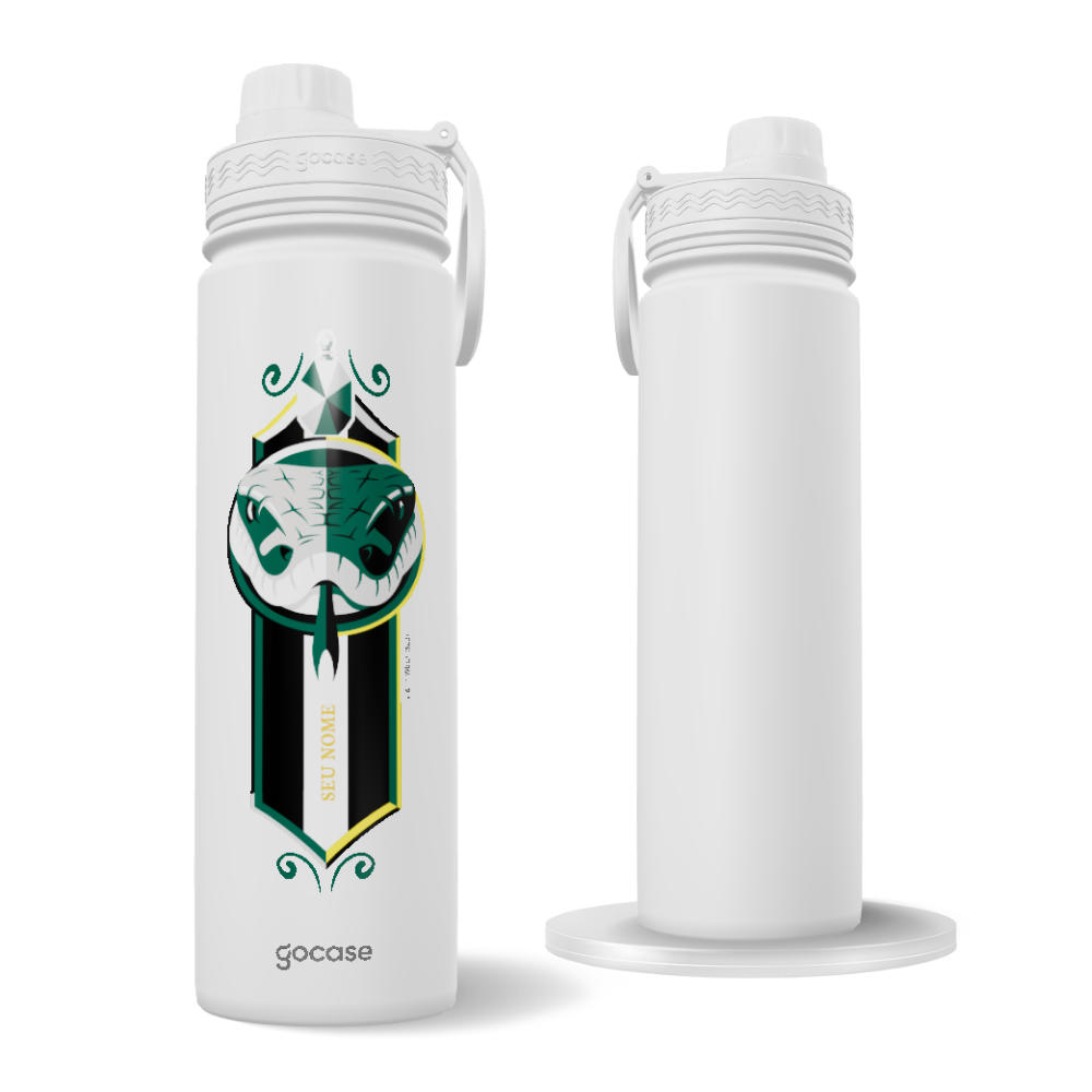 Garrafa Térmica Fresh + Ebook - Harry Potter- Escudo Slytherin