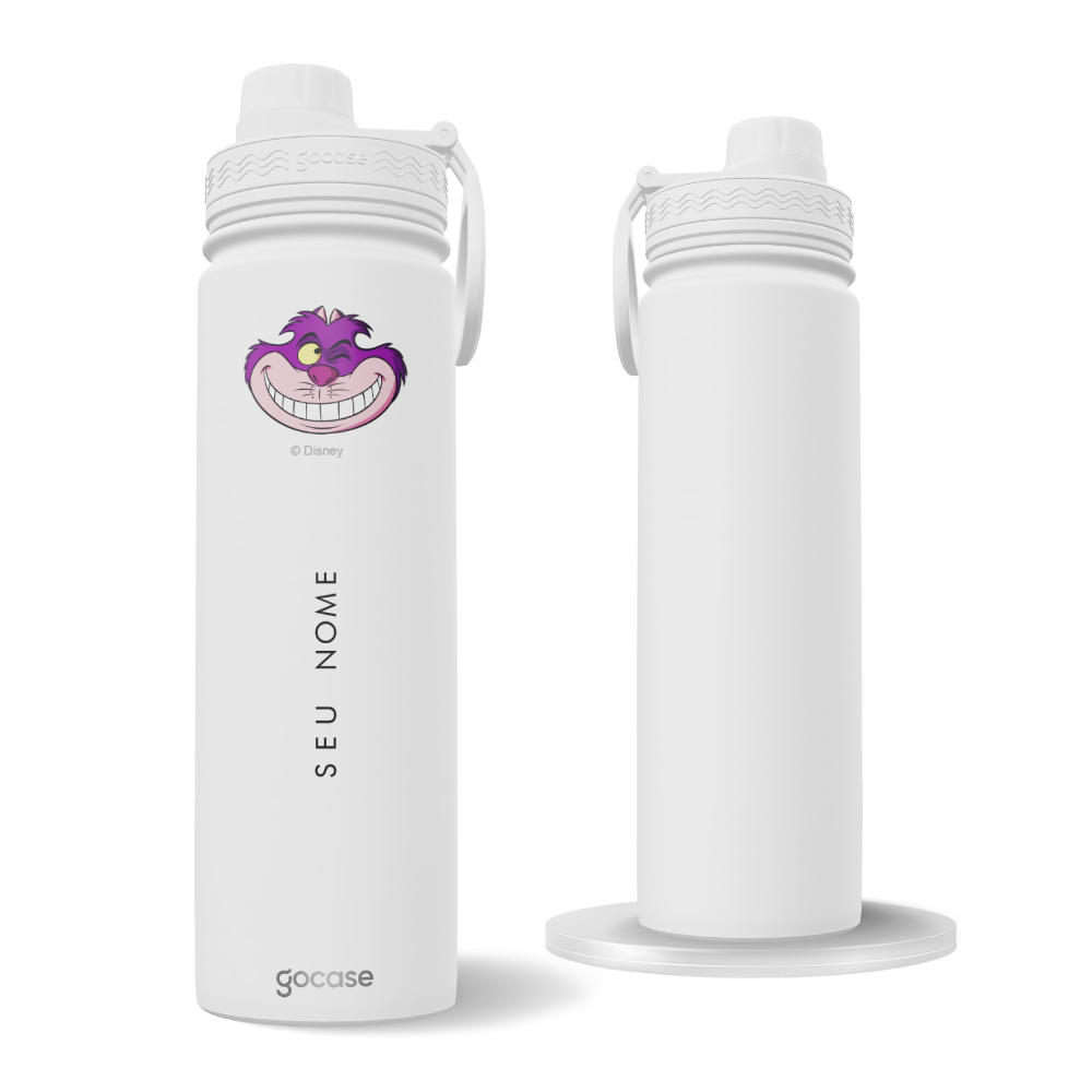 Garrafa Térmica Fresh + Ebook - Gato de Cheshire Rostinho