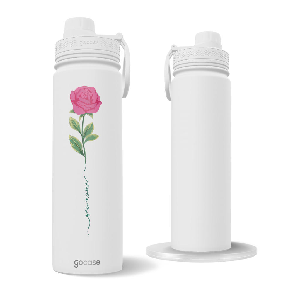 Garrafa Térmica Fresh + Ebook - Flores com Nome