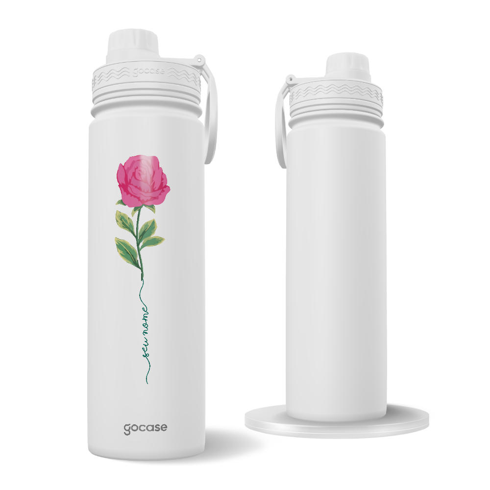 Garrafa Térmica Fresh + Ebook - Flores com Nome
