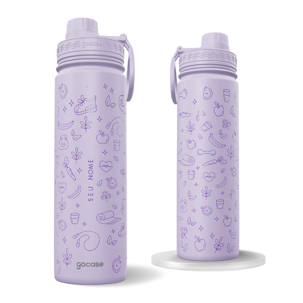 Garrafa Térmica Fresh Lilás + Ebook - Nutrição 