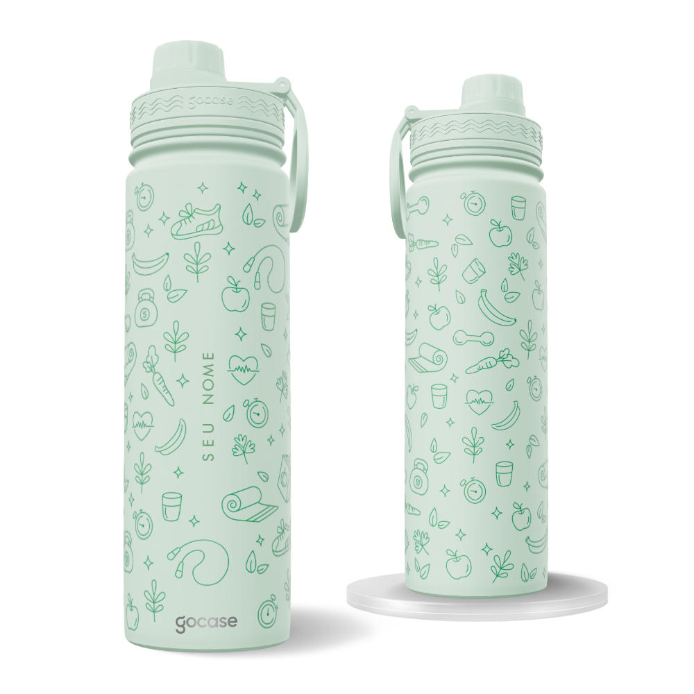 Garrafa Térmica Fresh Turquesa + Ebook - Nutrição