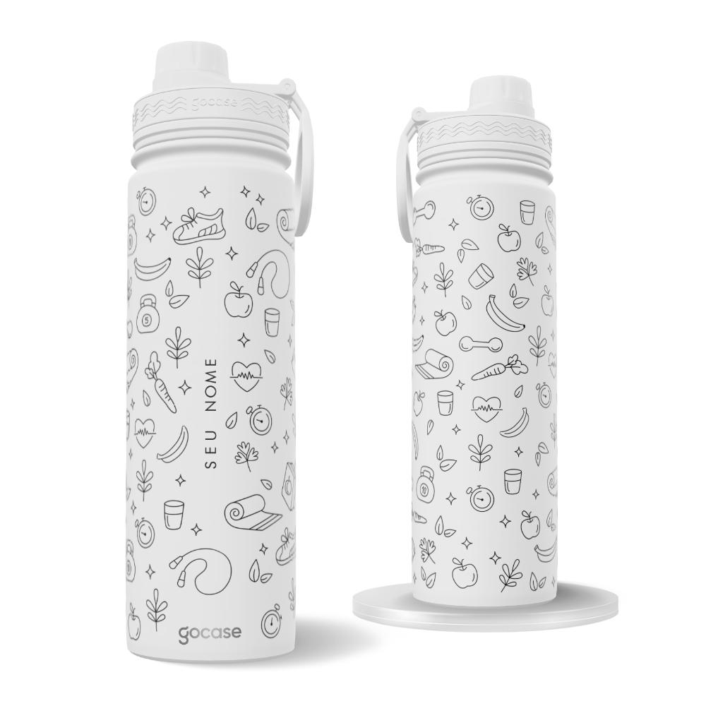 Garrafa Térmica Fresh Branca + Ebook - Nutrição 