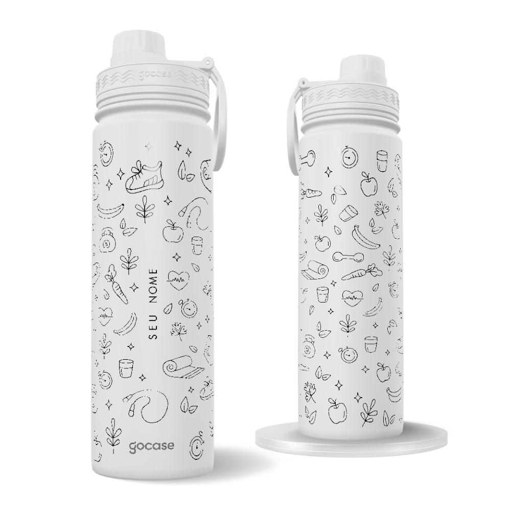 Garrafa Térmica Fresh Branca + Ebook - Nutrição 