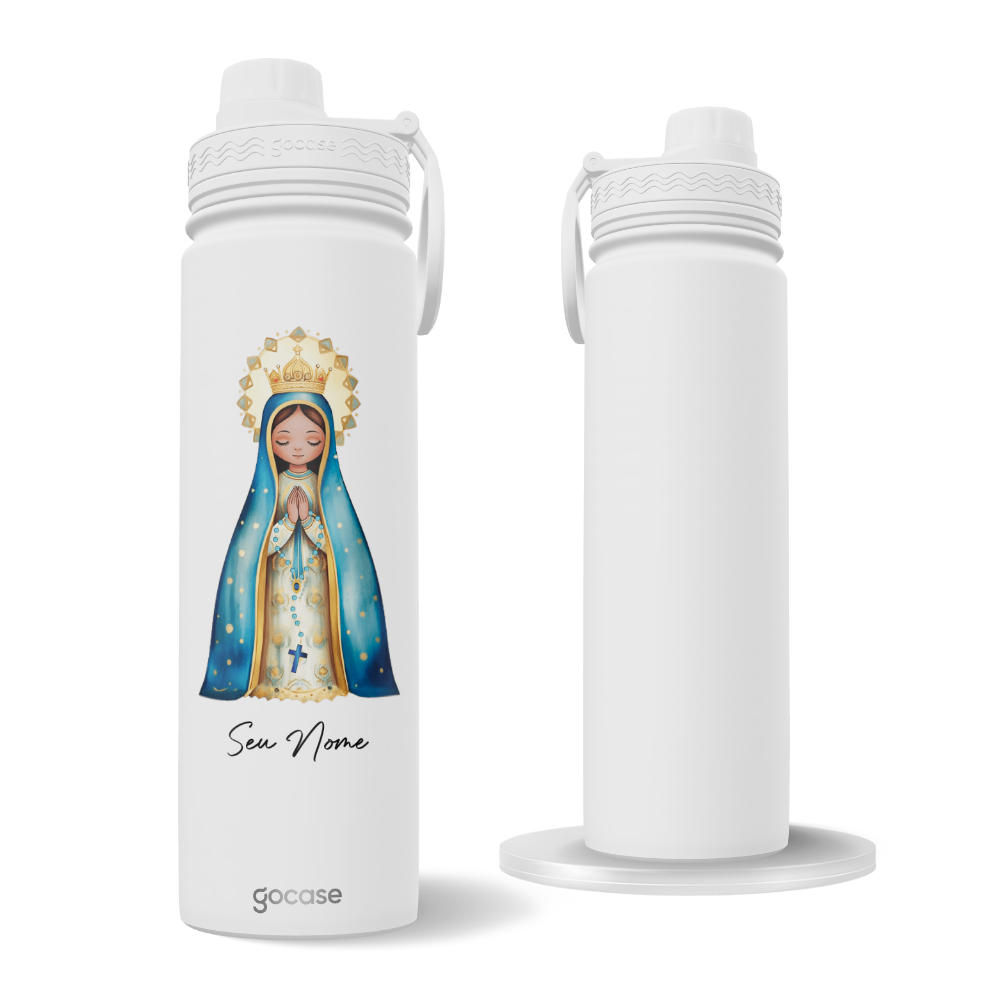 Garrafa Térmica Fresh + Ebook - Nossa Senhora Aparecida Art