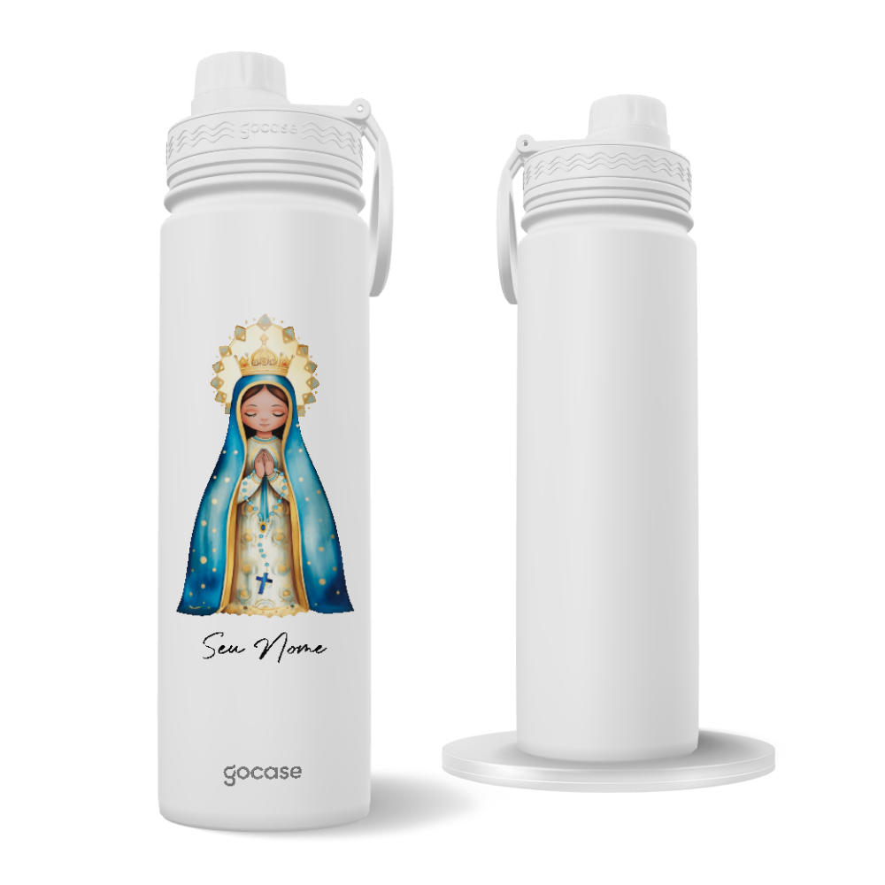 Garrafa Térmica Fresh + Ebook - Nossa Senhora Aparecida Art