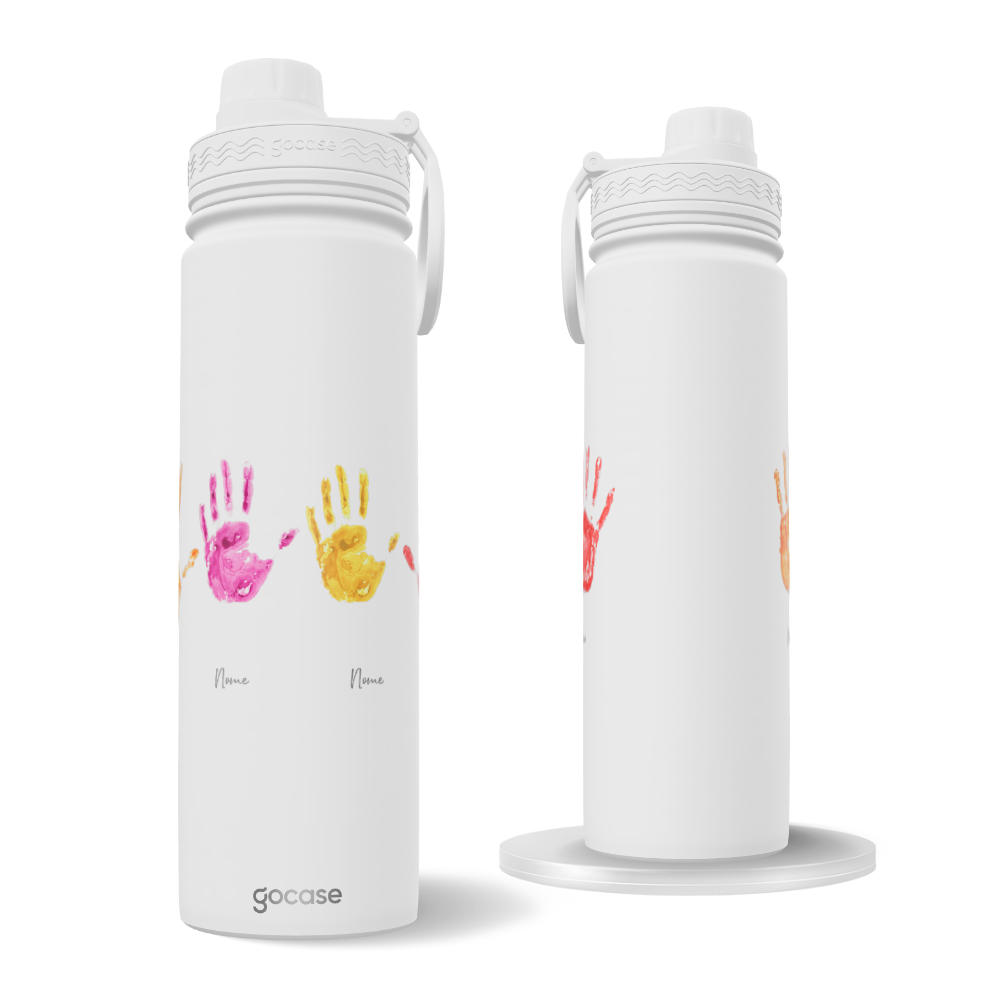 Garrafa Térmica Fresh + Ebook - Family Hand Print