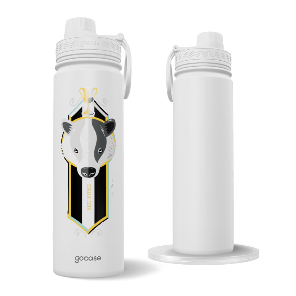 Garrafa Térmica Fresh + Ebook - Escudo Hufflepuff