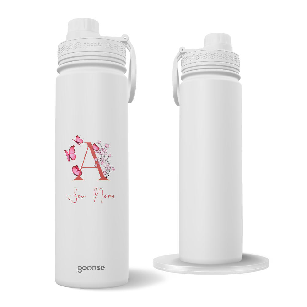 Garrafa Térmica Fresh + Ebook - Inicial Cherry Butterfly