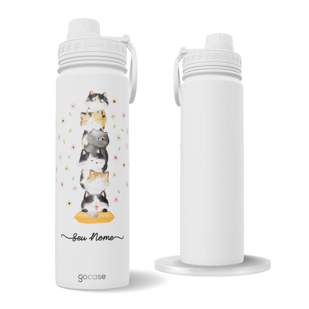 Garrafa Térmica Fresh + Ebook - Gatinhos Fofinhos