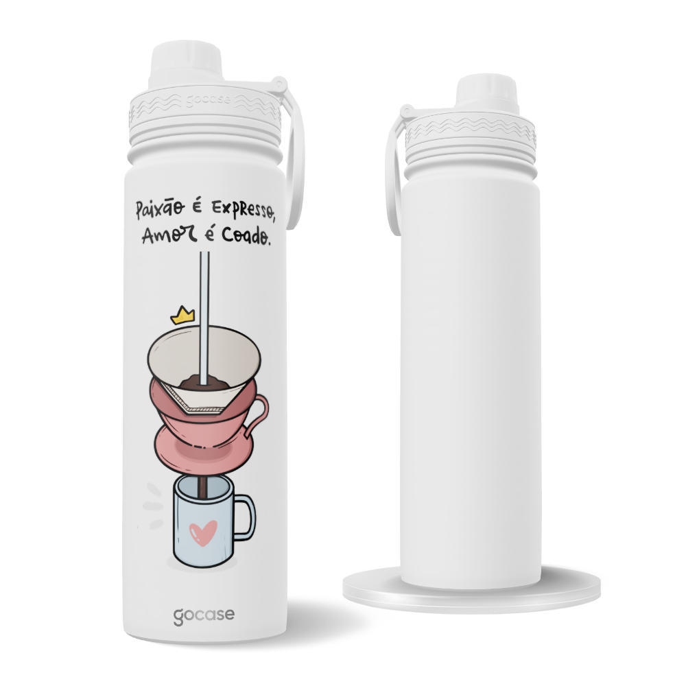 Garrafa Térmica Fresh + Ebook - Life on a Draw - Paixão Expresso