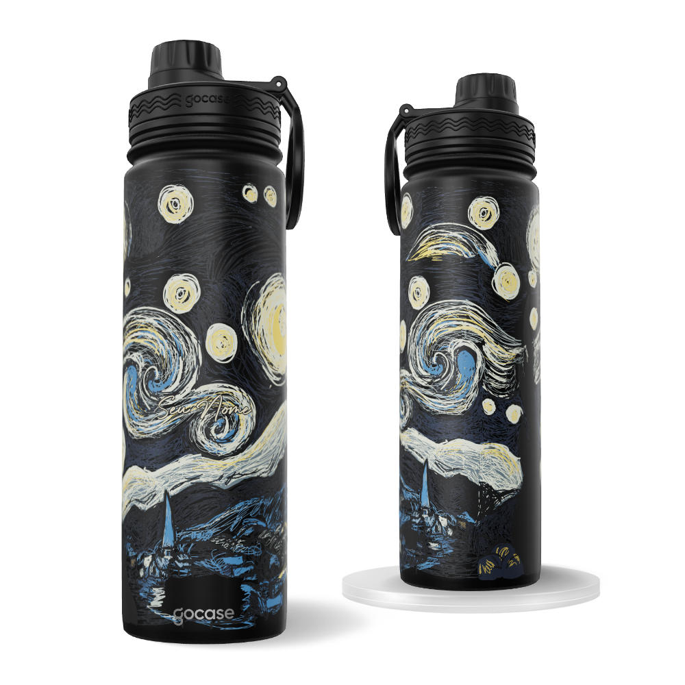 Garrafa Térmica Fresh + Ebook - Van Gogh - Noite Estrelada