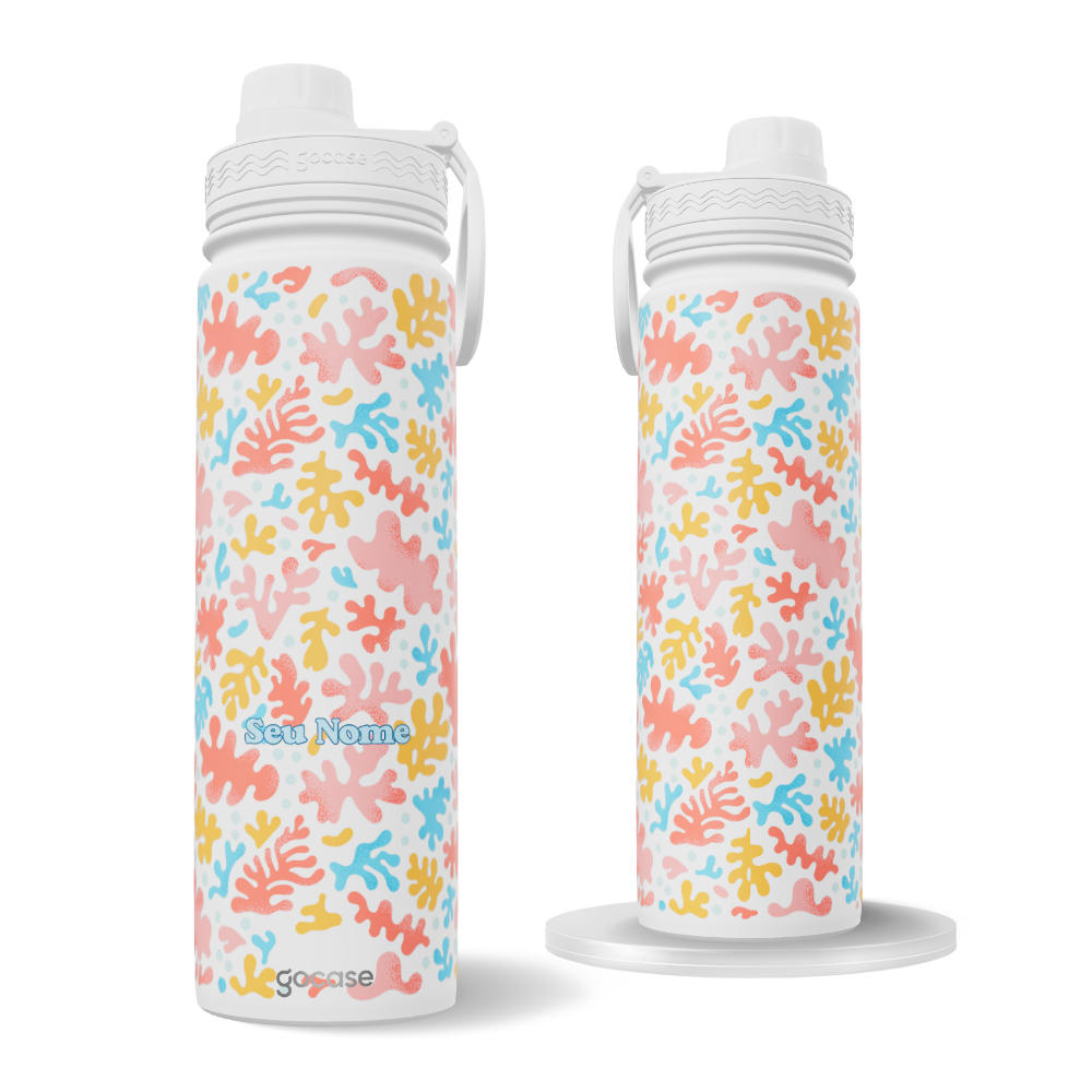 Garrafa Térmica Fresh + Ebook - Corais Abstratos