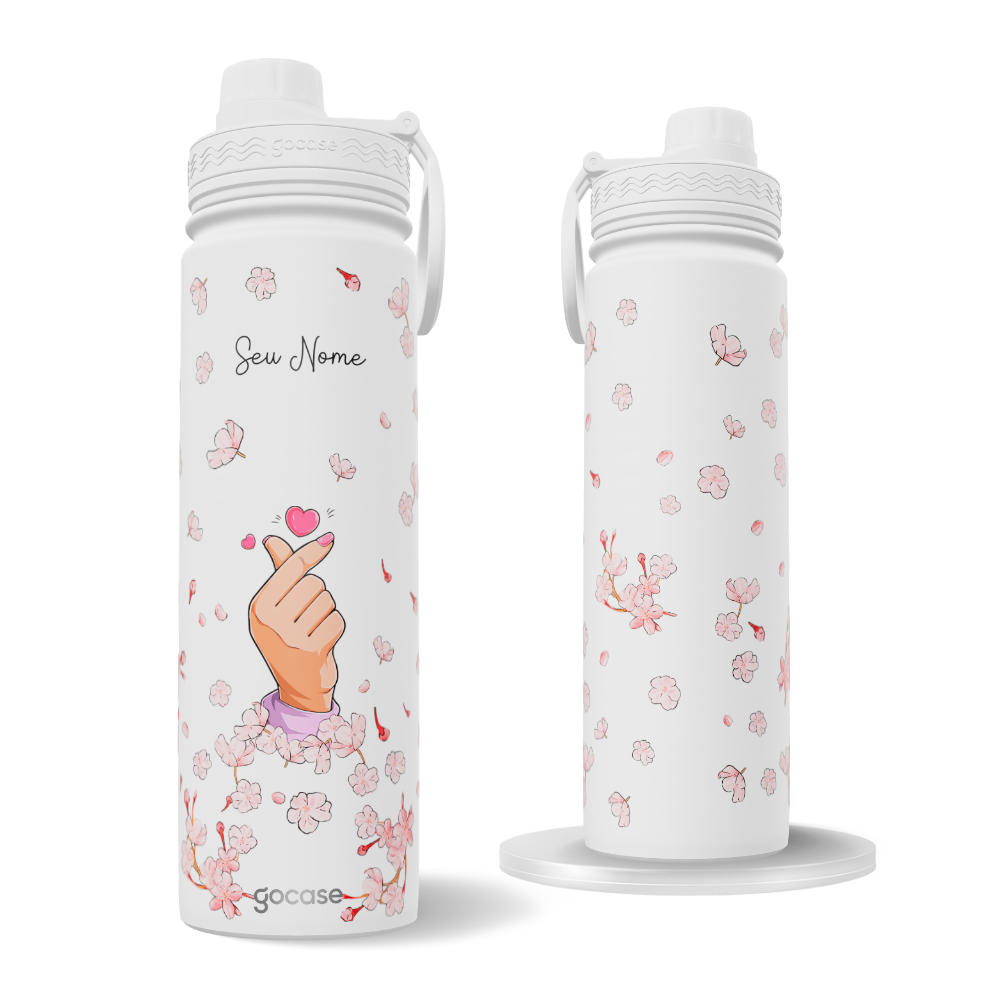 Garrafa Térmica Fresh + Ebook - Finger Heart Cerejeiras