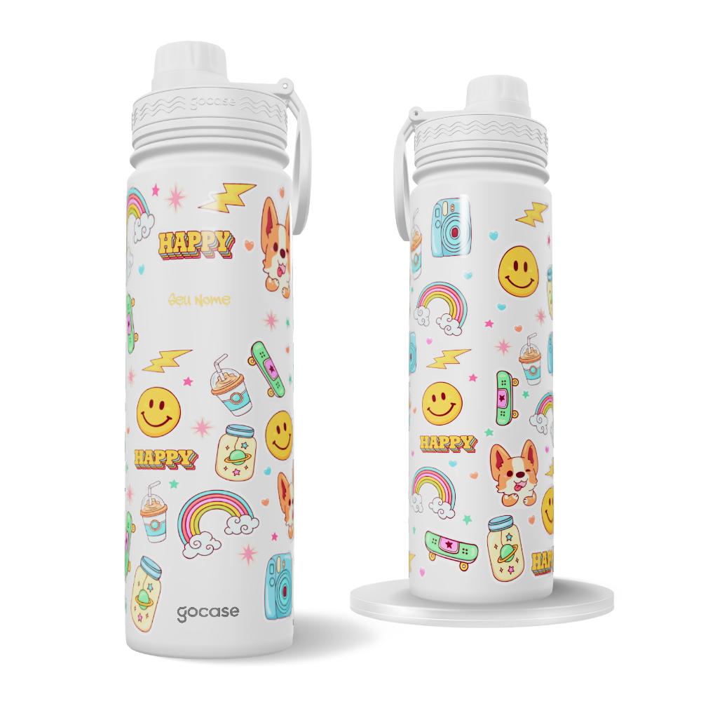 Garrafa Térmica Fresh + Ebook - Cute Stickers
