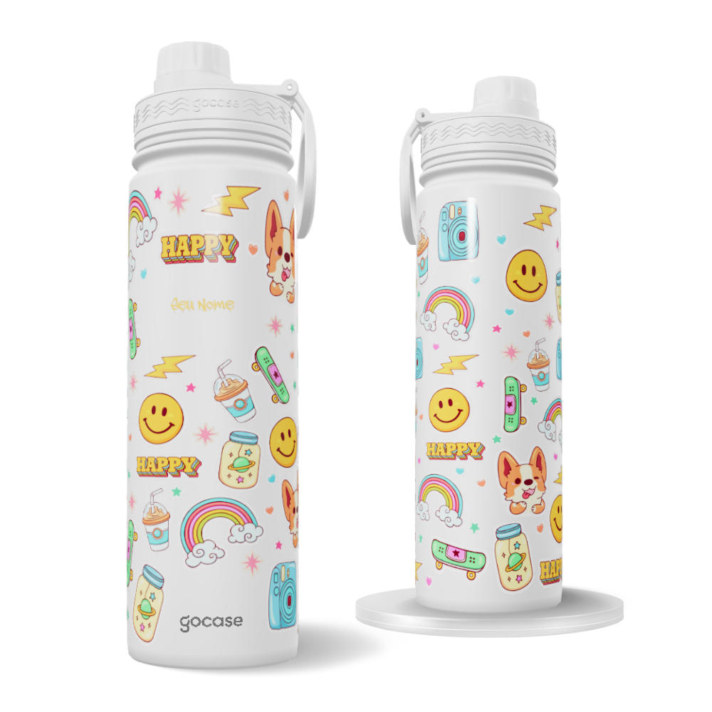 Garrafa Térmica Fresh + Ebook - Cute Stickers