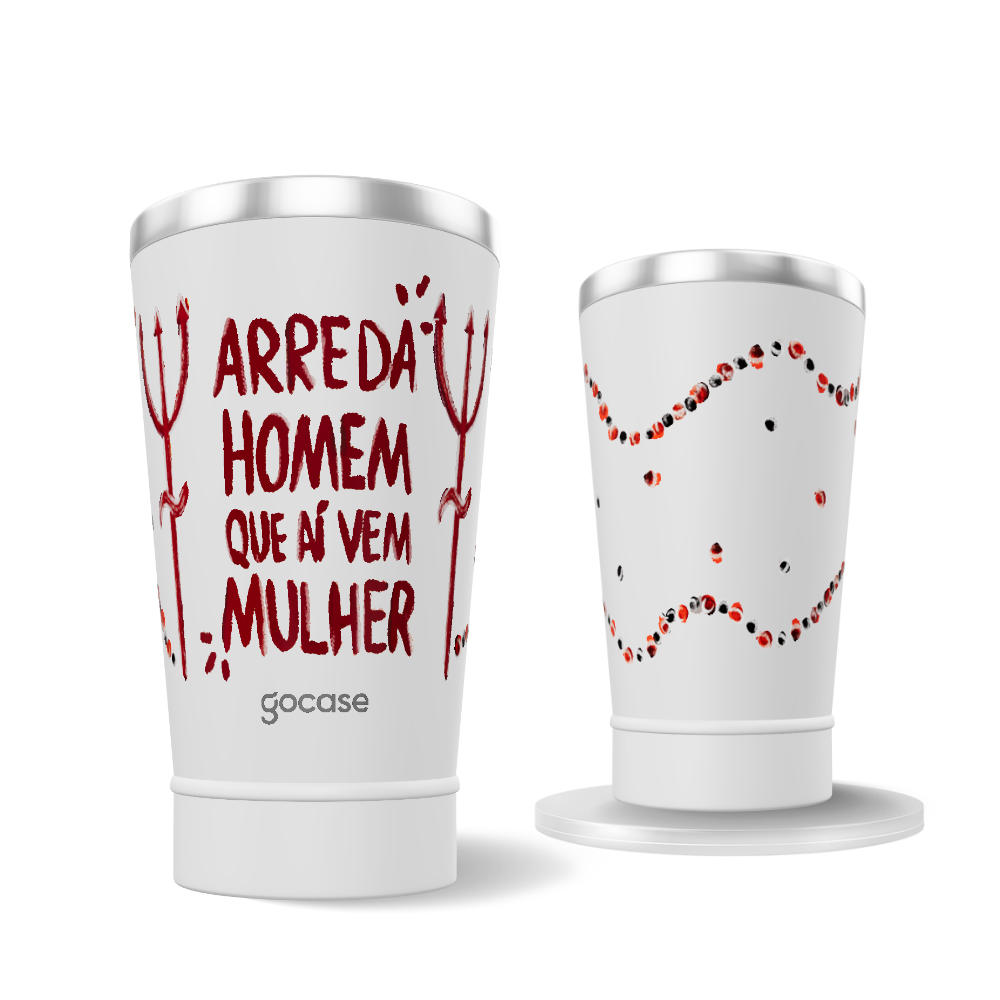 Copo Térmico + Ebook - Exu - Arreda Homem Que Aí Vem Mulher